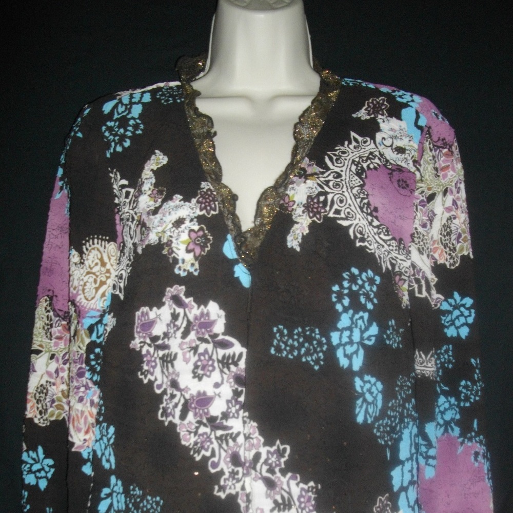 Multicolored Alberto Makali 2 Piece Twin Set L Blouse Top -- Final Price
